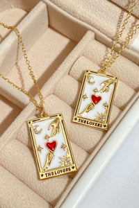 Tarot Card Pendant Stainless Steel Gold Necklace