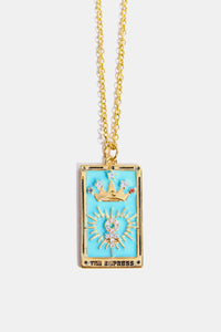 Tarot Card Pendant Stainless Steel Gold Necklace