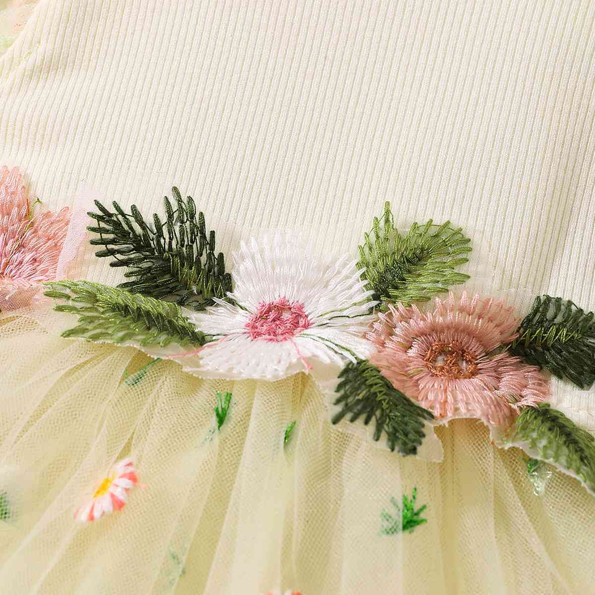 Embroidered Round Neck Flutter Sleeve Dress Babies Fashion and Gifts Baby Girl Fashion Cotton Baby Clothing