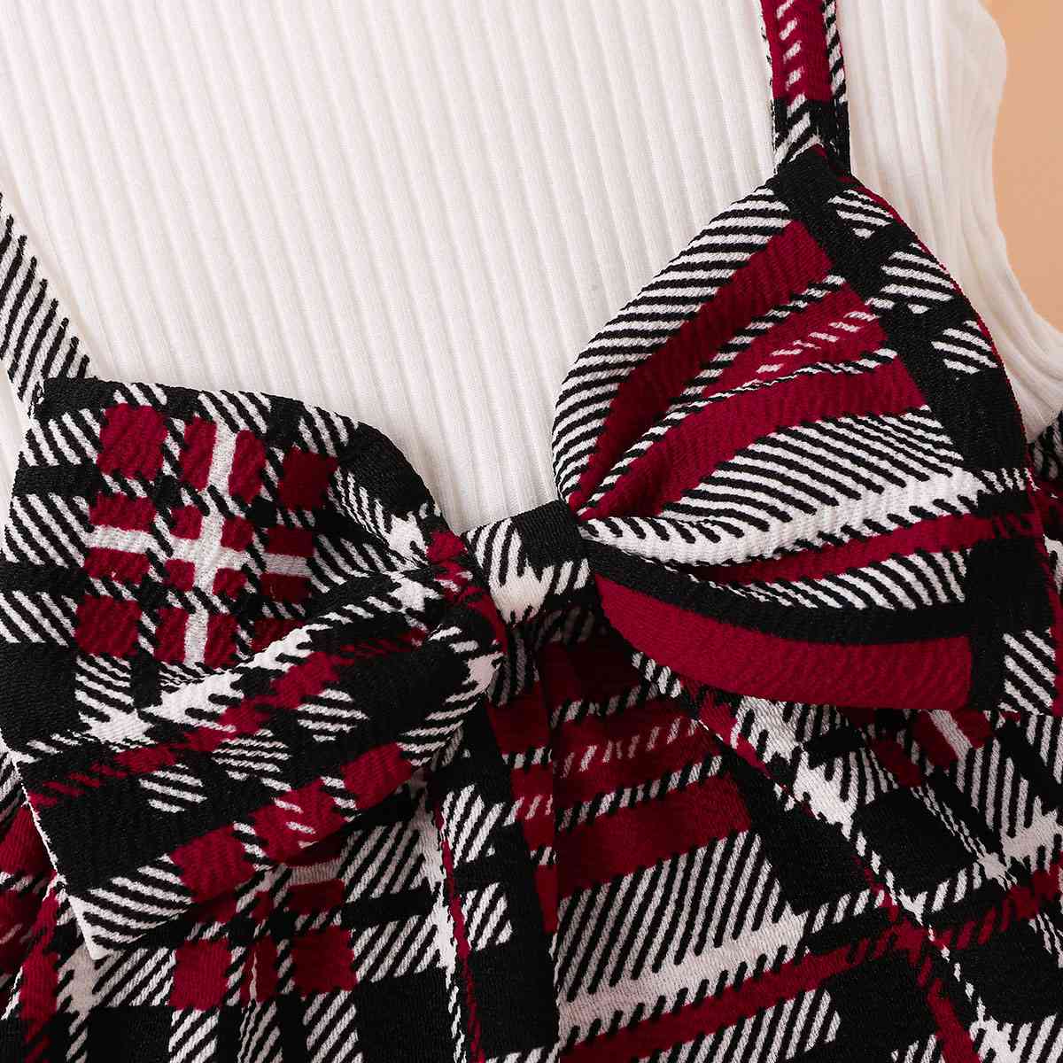 Baby Girl Fashion Plaid Print Bow Detail Dress Baby Fashion Clothing and gifts