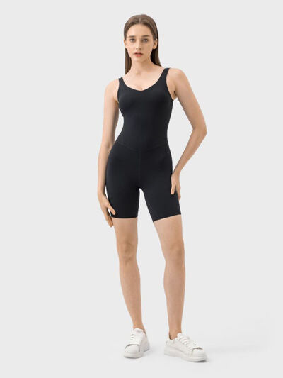 Activewear Sports Nylon Romper Wide Strap Yoga Sports Womens Romper