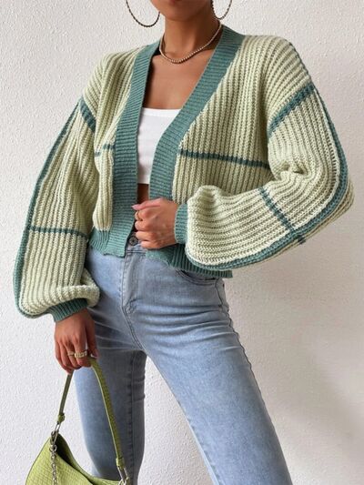 Womens Fashion Open Front Sweater Dropped Shoulder Cardigan