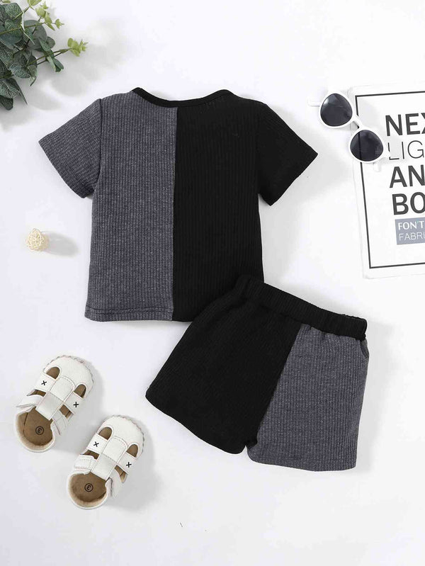 Boys Two-Tone T-Shirt and Shorts Set Baby Fashion clothing and gifts