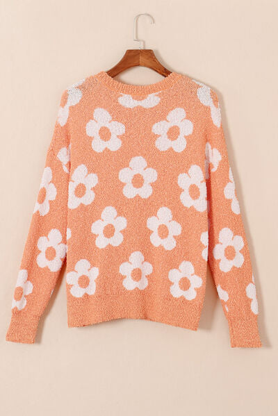 sweaters, fashion sweaters, cute sweaters, womens tops, long sleeve shirts, sweaters with flowers, flower print sweaters, outfit ideas, long sleeve shirts, fuzzy sweaters, outfit ideas, tiktok fashion, new womens sweater with flowers, new womens fashion, nice sweaters