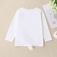 Girls Round Neck Butterfly Graphic Long Sleeve T-Shirt Kids Cotton Clothing and Gifts