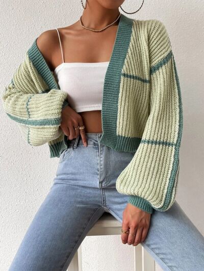 Womens Fashion Open Front Sweater Dropped Shoulder Cardigan