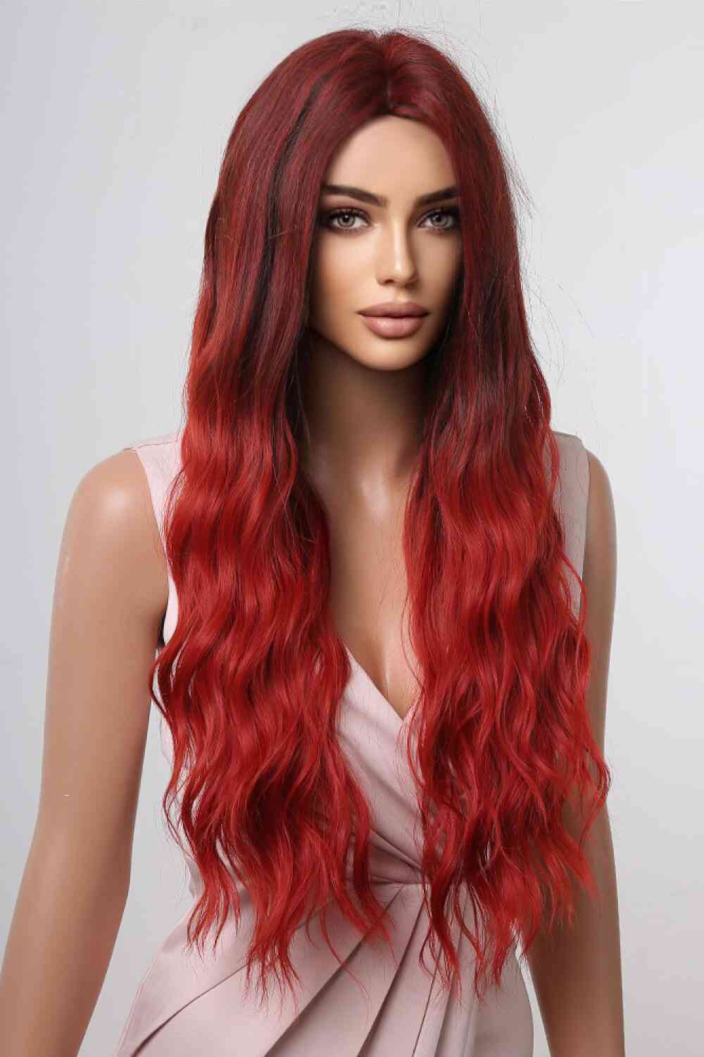 Red Hair Wig, Long Hair Red Wig, 13*1" Full-Machine Wigs Synthetic Long Wave 27"