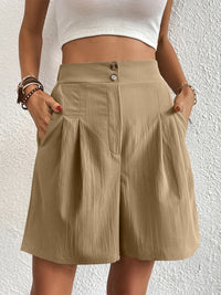 High Waist Shorts with Pockets Women's Bermuda Trouser Jorts Long Short For Ladies