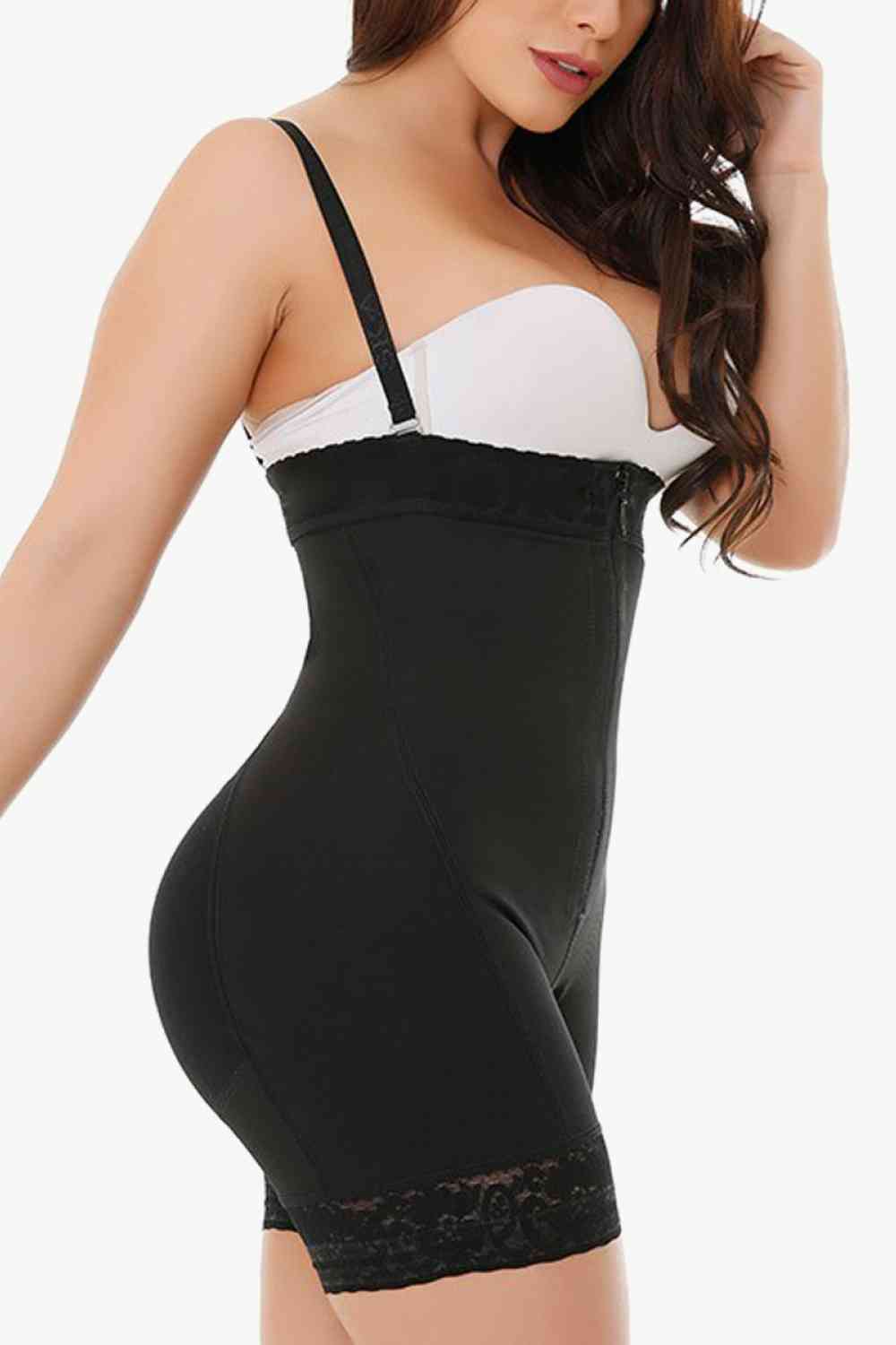 Womens Shapewear Under-Bust Shaping Bodysuit Zip Up Small and Plus Size