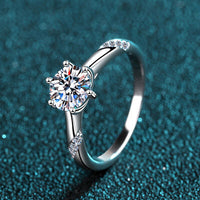 1 Carat Moissanite Ring  925 Sterling Silver Womens Jewelry Engagement Ring and Cocktail Fashion Jewelry