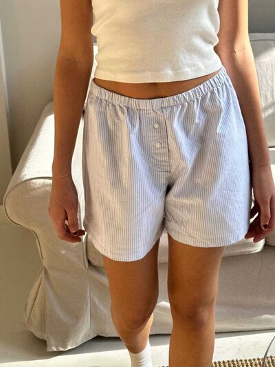 Pajama Shorts Women's Lounge Shorts Striped Elastic Waist Comfortable Shorts