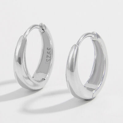 Plain silver Hoop Huggie Earrings 925 Sterling Silver Hypoallergenic