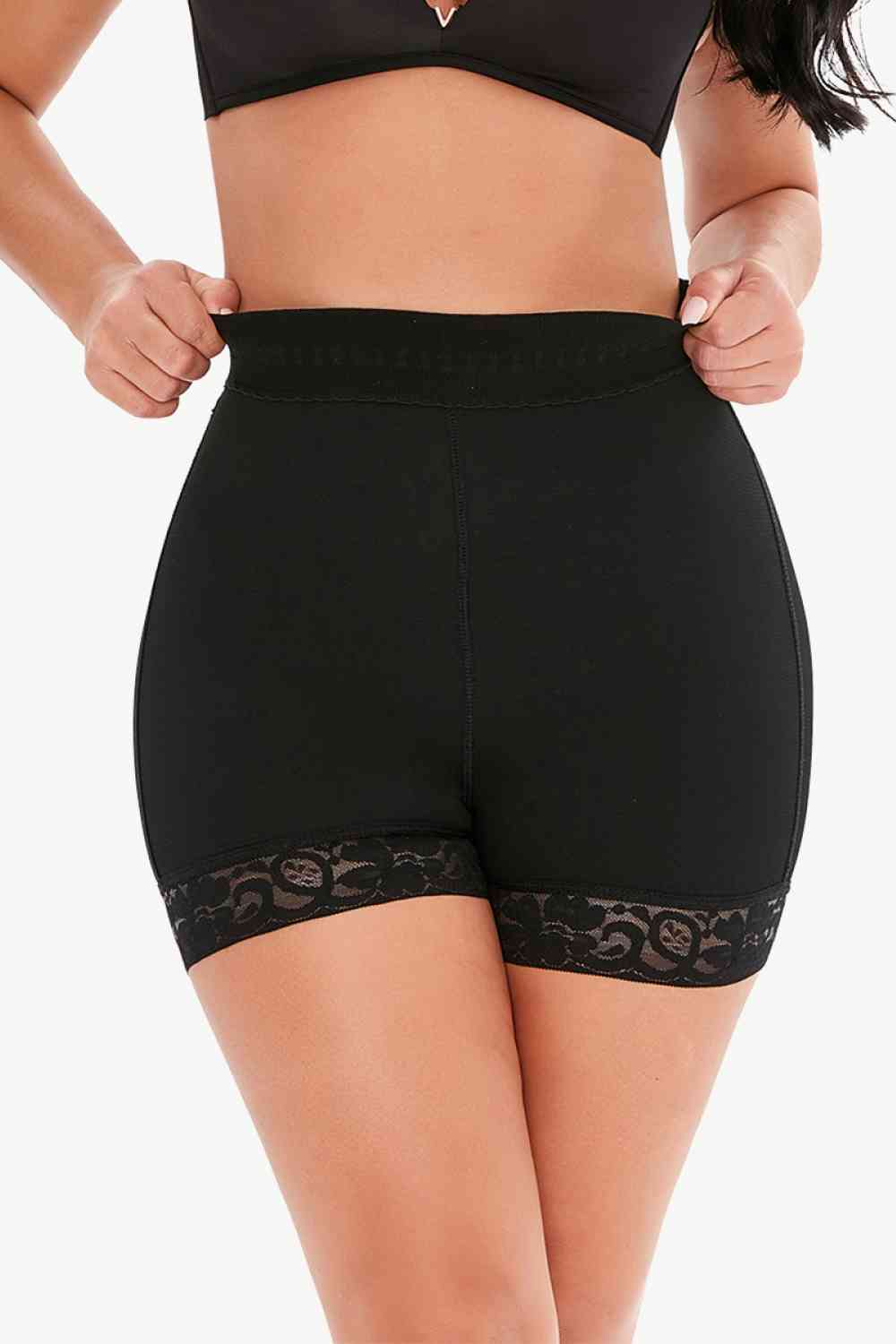 Lace Trim Body Shaping Shorts Full Size Petite and Plus Size Butt Lifting Shorts