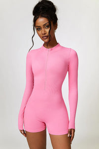 bodysuits, rompers, activewear, skims, tights workout outfits, tight loungewear, loungewear, pink outfits, pink yoga outfits, long sleeve gym clothes, gym clothes, sexy gym clothes, shorts and long sleeve romper, SKIMs for cheap