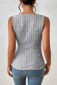 Ruched Surplice Wide Strap Tank Top Womens Shirts