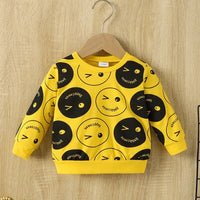 Printed Round Neck Long Sleeve Top and Pants Set Baby Boy Fashion Clothing and Gifts