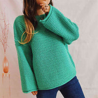 Openwork Boat Neck Long Sleeve Sweater