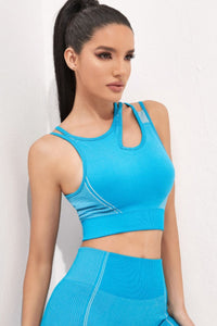 Womens Activewear Matching Outfit Set Cutout Strappy Sports Bra and Shorts Set Ladies Yoga Top and Shorts Set