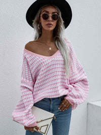 sweater, pull over sweater, drop shoulder top, vneck sweater, cute sweaters, casual sweaters, pink sweater