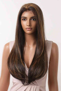 Brown Hair Long Hair Wig, 13*2" Lace Front Wigs Synthetic Long Straight 26" 150% Density