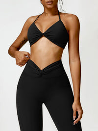 Twisted Halter Neck Active Bra Yoga Tops