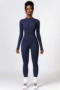 Half Zip Long Sleeve Active Jumpsuit