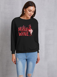 Fashion Sweater BE MINE WINE Round Neck Long Sleeve Sweatshirt Womens Fashion and Gifts