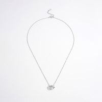 Interlock Heart Necklace 925 Sterling Silver Zirconia Double Heart Love Dainty Necklaces