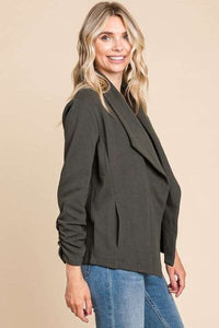 KESLEY Open Front Long Sleeve Cardigan Casual Light Jacket