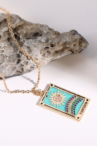 Tarot Card Pendant Stainless Steel Gold Necklace