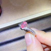 Pink Pear Ring, 1 Carat Moissanite 925 Sterling Silver Ring