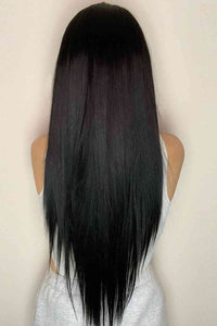 Black Hair Wigs, Long Black Wig, 13*2" Long Lace Front Straight Synthetic Wigs 26" Long 150% Density