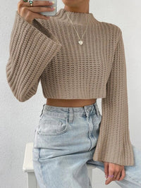 sweaters, knit sweaters, crop tops, crop sweaters, womens clothing, sexy sweaters, womens tops, blouses and shirts, womens shirts, shirts, long sleeve shirts, turtleneck crop sweaters, cool clothes, nude sweaters, nude long sleeve sweaters,  casual clothing