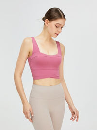 Square Neck Wide Strap Active Bra