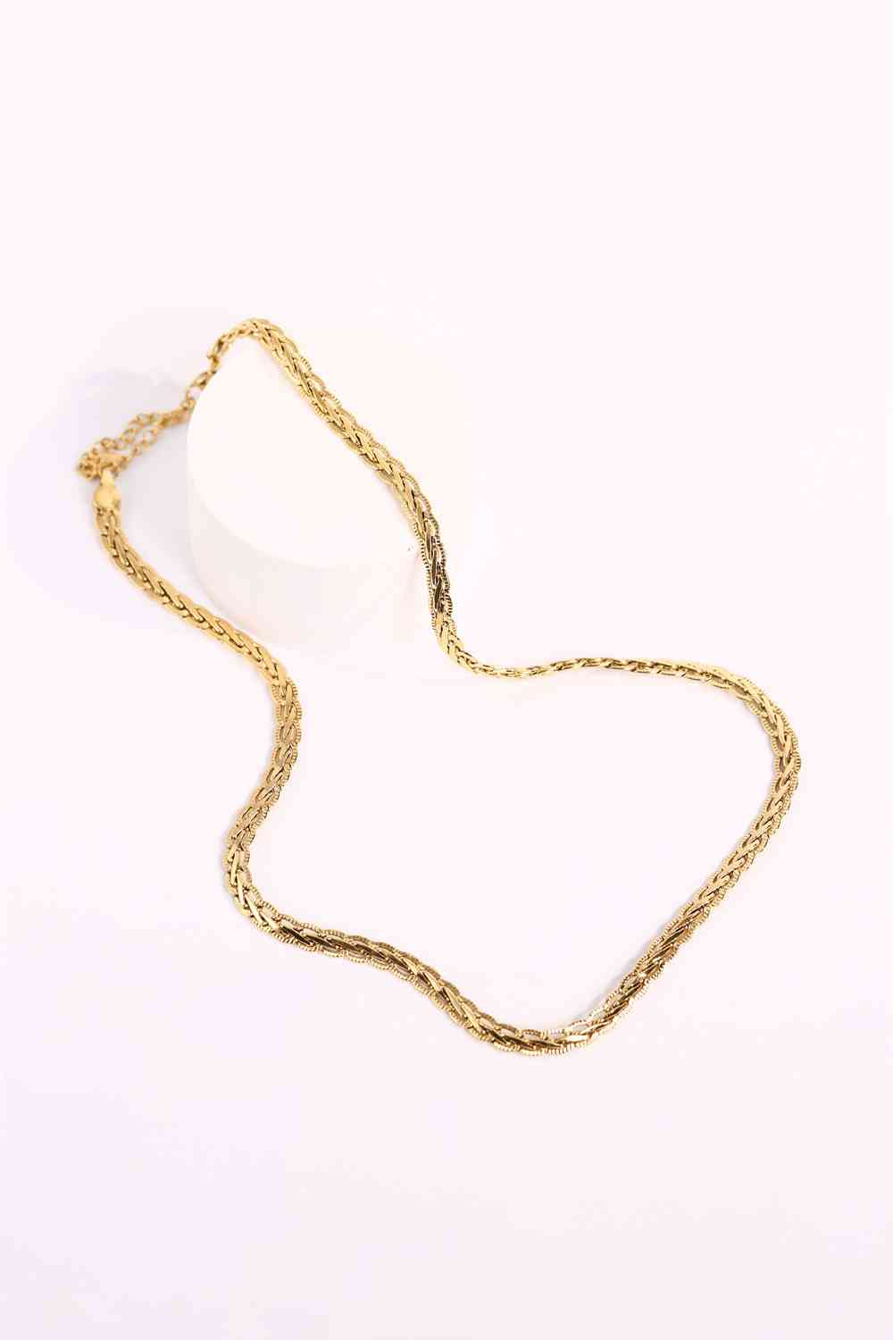 Twisted Gold Necklace Chain 18k Gold Plated Stainless Steel 18 inch Necklace