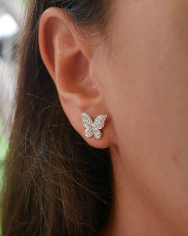 Butterfly stud earrings in gold with diamond cz cubiz zirconia butterfly earrings cute butterfly earrings popular butterfly earrings, butterfly earrings for sensitive ears, waterproof gold butterfly earrings with diamonds cz designer butterfly earrings popular jewelry store in Miami, cute jewelry brickell butterfly earrings brickell pave diamond cz butterfly earrings stud earrings butterflies butterfly stud earrings everyday butterfly earrings everyday earrings 