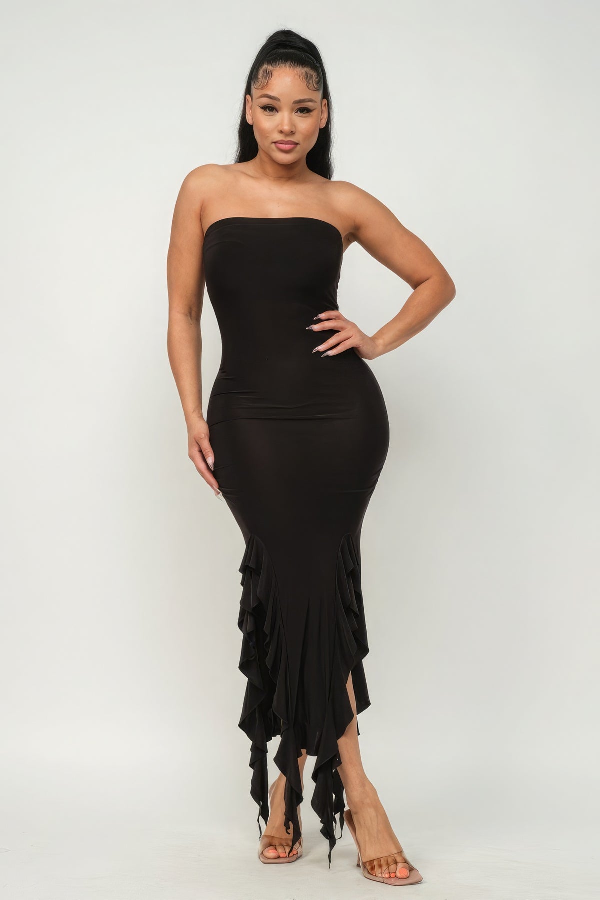 black dress, tube dress, strapless dress with ruffles, black dress with ruffles, stretchy dress, sexy dresses, classy dress, classy dresses vacation dresses, clubbing dress, birthday outfit ideas, birthdya dress, nice clothes, clothes, fashion 2024, fashion 2025, tiktok fashion, trending fashion, summer dress, dresses for the spring, designer dress, designer fashion, dresses for tall women, form fitting dresses, kesley boutique, nice clothes, new fashion, dresses, plain dress