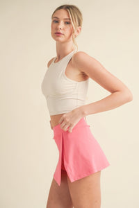 Corset Inspired Cropped Tank Top, Ladies Fashion Short Sleeve Backless Stretchy Cropped Shirt, Activewear Yoga Top Fast Dry