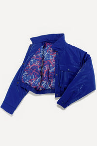 Shiny Puffer Bomber Jacket Ladies Light Cropped Coat