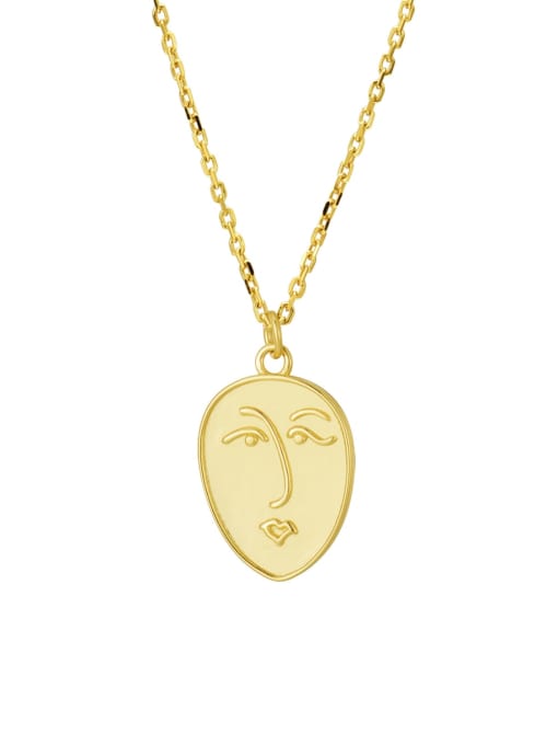 Face necklace waterproof 14k gold plated .925 sterling silver , designer, luxury casual necklaces, popular jewelry brands trending on instagram and tiktok. top influencer brands. cute necklaces, popular, unisex, Kesley Boutique