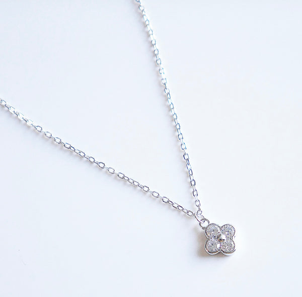 necklace, necklaces, silver necklace, 925 sterling silver, clover necklaces, dainty necklaces, flower necklace, christmas gifts, holiday gifts, anniversary gifts, graduation gifts, jewelry, accessories, fine jewelry, trending on tiktok, dainty necklaces, rhinestone necklaces, dainty rhinestone necklaces, nickel free jewelry, Flower necklace,  flower diamond necklace,  jewelry store in brickell, cute necklaces, popular necklaces, trendy necklaces, cheap jewelry,  Kesley Boutique,