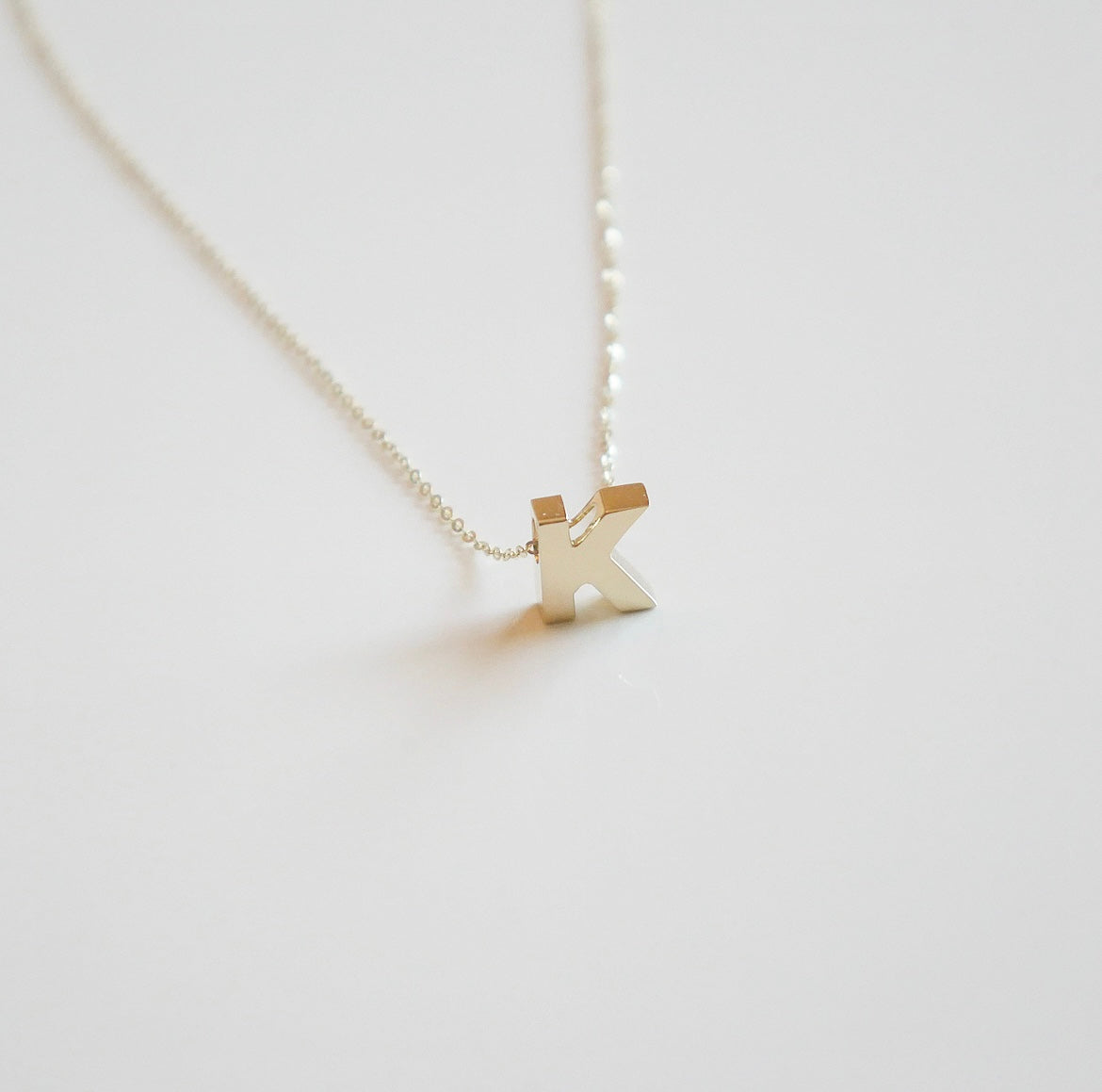 Solid Gold Initial Daily Necklace