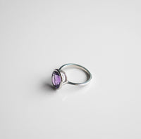 Amethyst Oval Gemstone Daywear .925 Sterling Silver Ring