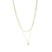 tear drop OR waterdrop OR pear shape AND diamond halo cz zircon, single diamond necklace dainty for layering, paper clip necklaces for sensitive skin that wont turn green, cute necklaces for everyday, work necklaces, hold to wear more than one necklace- popular jewelry store in Miami, Brickell - Kesley Boutique