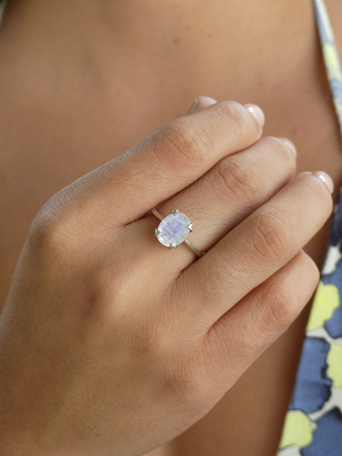 Moonstone ring sterling silver designer Kesley Boutique 