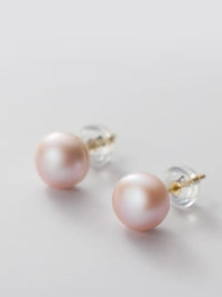 Freshwater Stud Silver Earrings, .925 Sterling Silver Hypoallergenic Nickel Free Cultured Pearl  Earrings