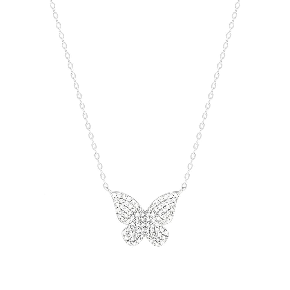 Black diamond cz butterfly necklace water resistant jewelry water resistant necklace sterling silver , cute necklaces, popular jewelry, trendy necklaces, tiktok jewelry, cute gifts, butterflies , diamond butterfly necklace .925 sterling silver , shipping in Miami, 