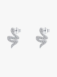 earrings, silver earrings, silver stud earrings, snake earrings, snake stud earrings, rhinestone earrings, jewelry, fashion jewelry, accessories, dainty earrings, christmas gifts, fine jewelry, nice earrings, cool earrings, hypoallergenic, nickel free earrings, kesley jewelry, trending on titkok, earrings 