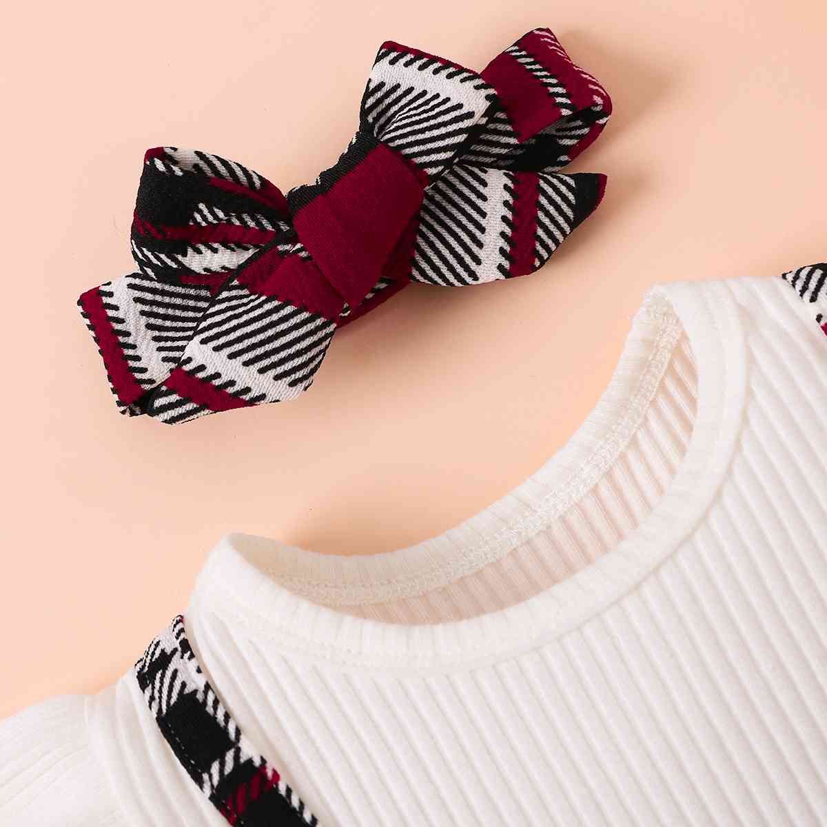 Baby Girl Fashion Plaid Print Bow Detail Dress Baby Fashion Clothing and gifts