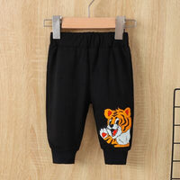 Tiger Long Sleeve Hoodie and Elastic Waist Pants Set Boy Fashion Kids Clothing